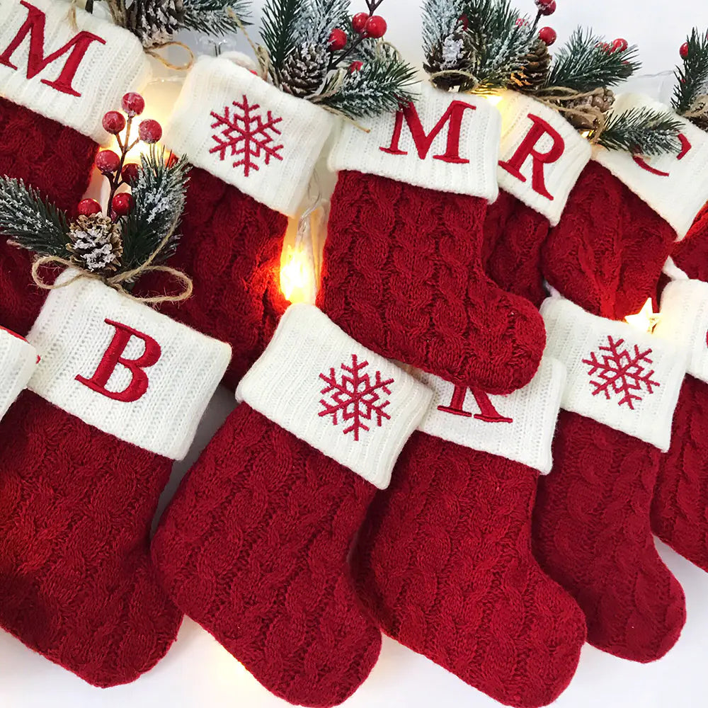 Holiday Knitted Alphabet Socks