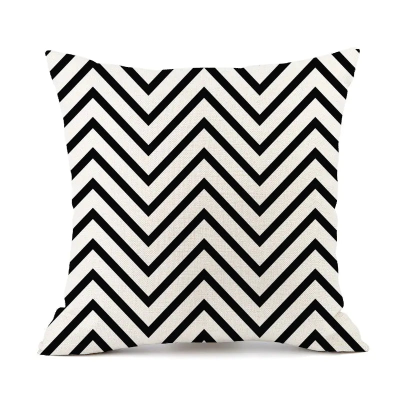 Nordic Geometric Linen Throw Pillow