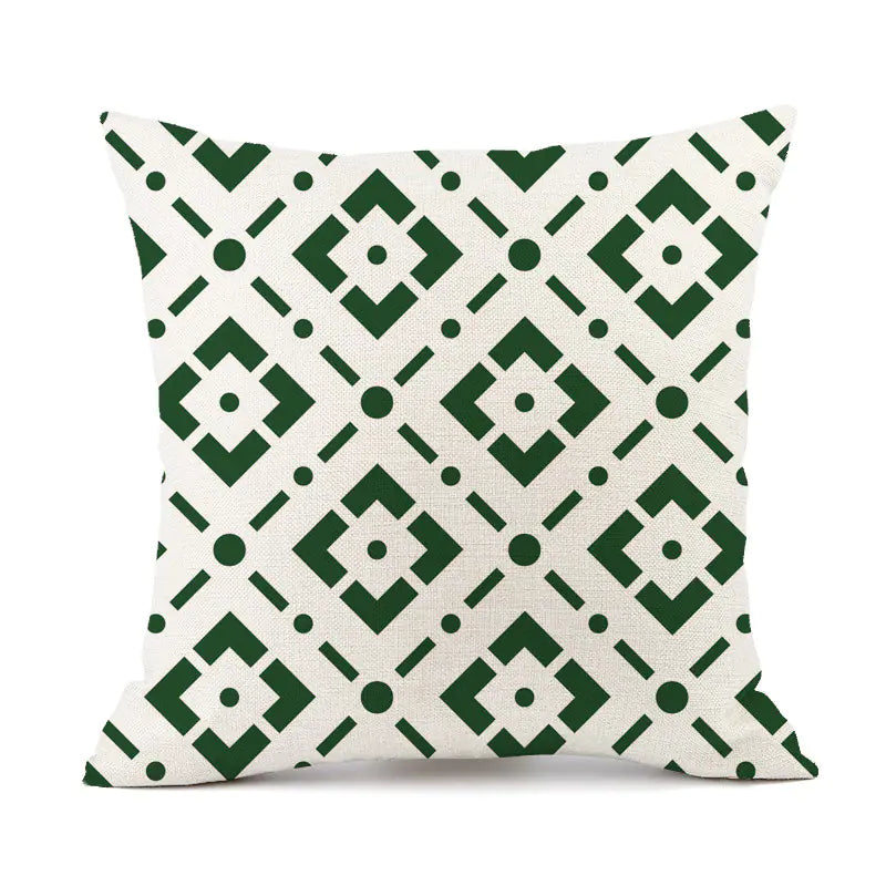 Nordic Geometric Linen Throw Pillow