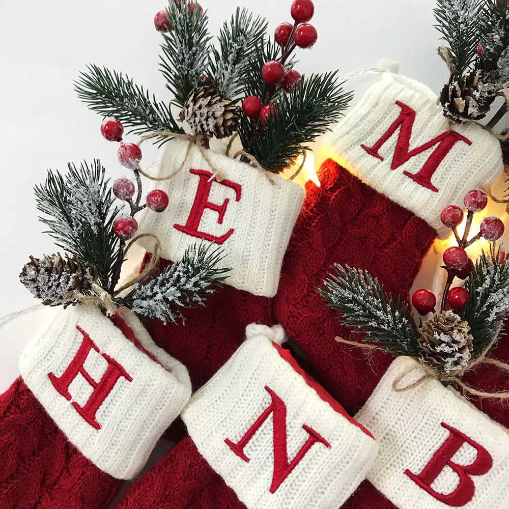 Holiday Knitted Alphabet Socks