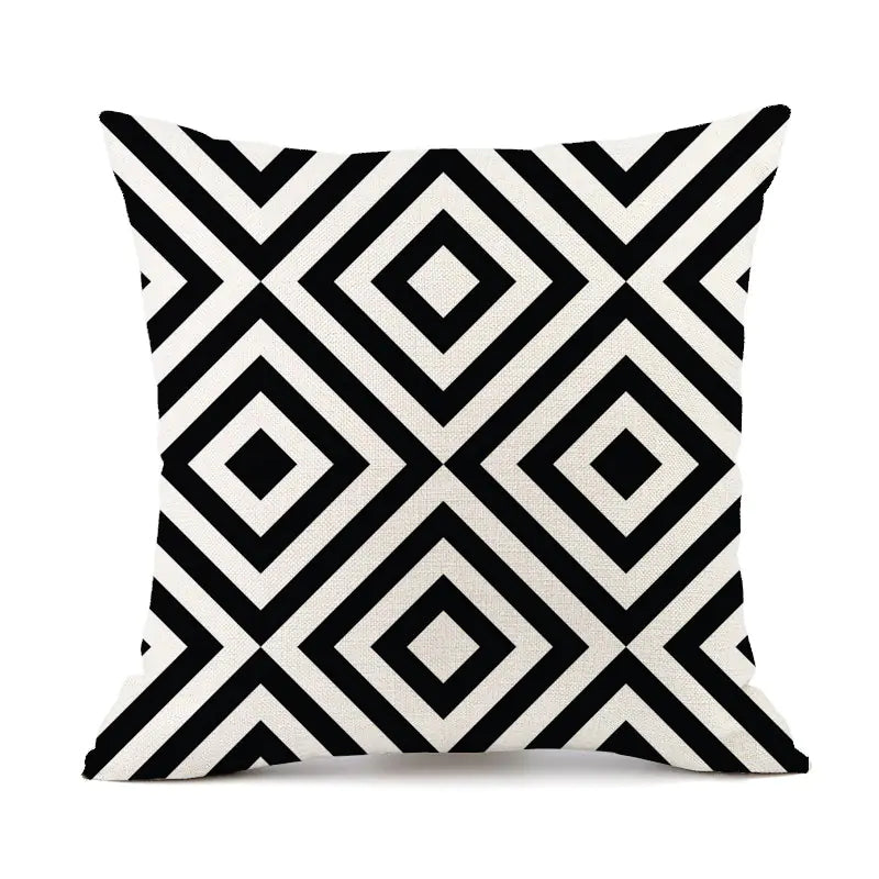 Nordic Geometric Linen Throw Pillow