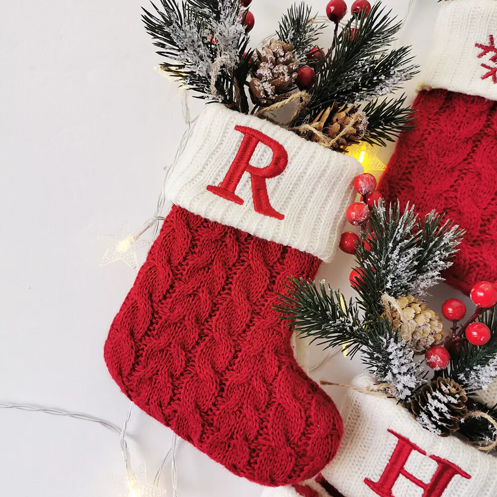 Holiday Knitted Alphabet Socks