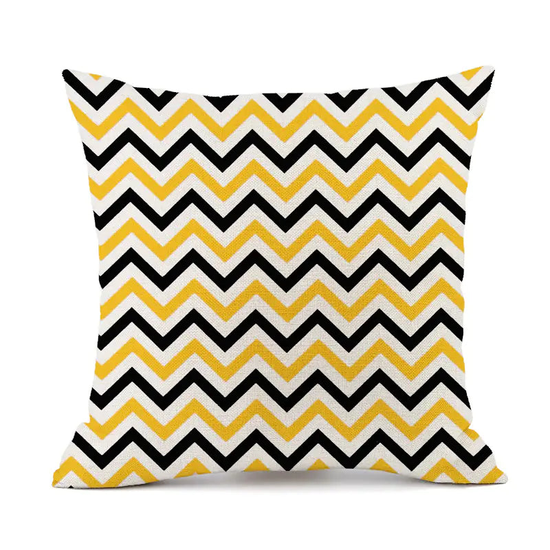 Nordic Geometric Linen Throw Pillow