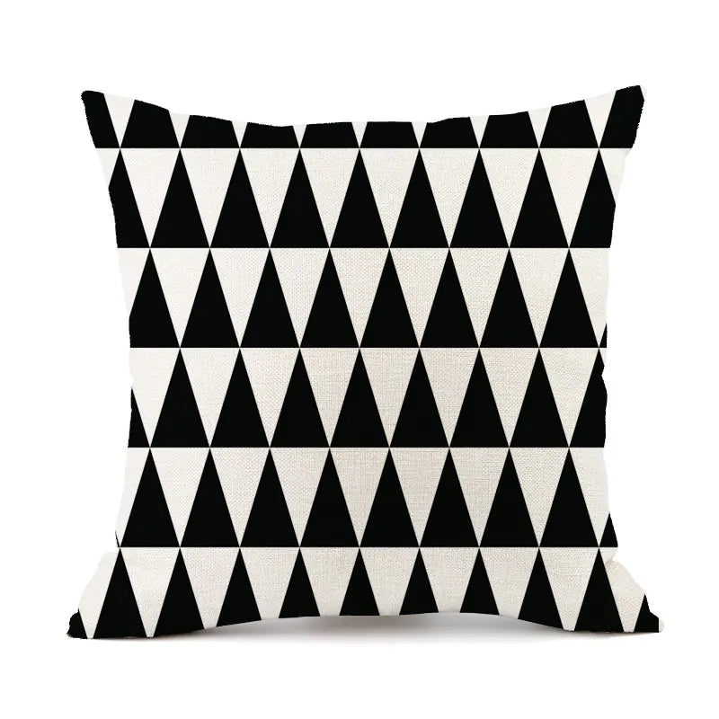 Nordic Geometric Linen Throw Pillow