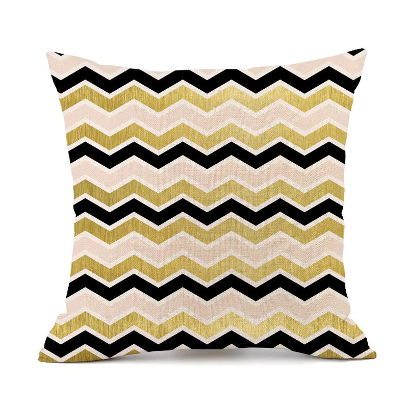 Nordic Geometric Linen Throw Pillow