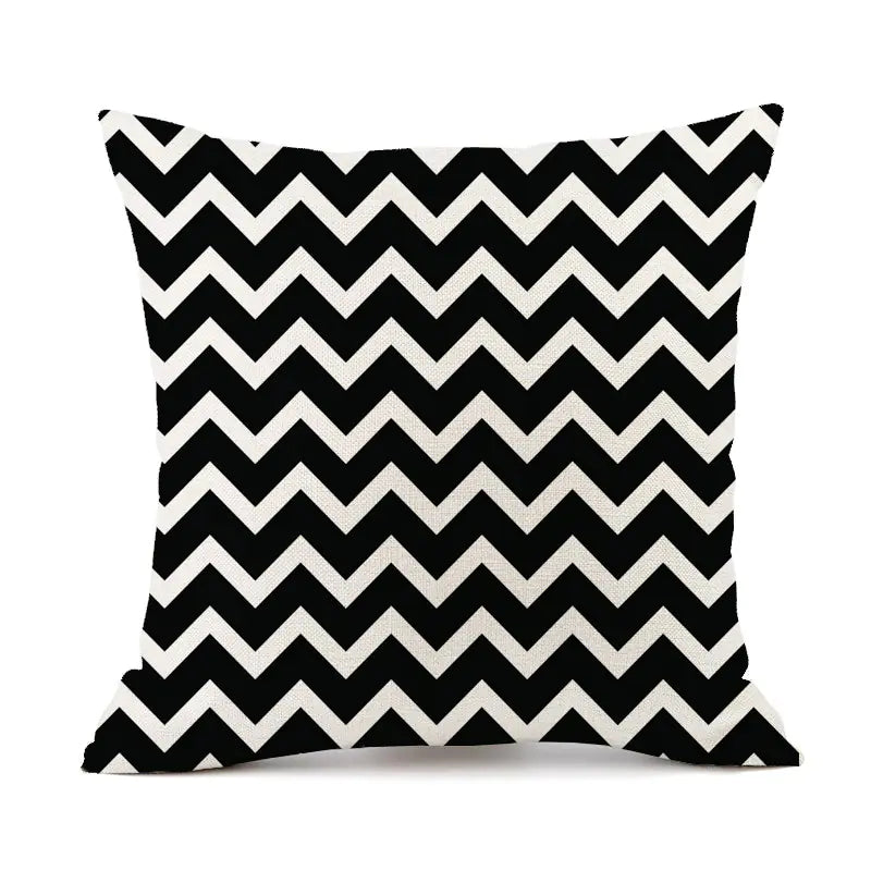 Nordic Geometric Linen Throw Pillow