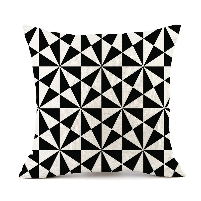 Nordic Geometric Linen Throw Pillow