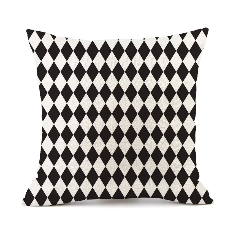 Nordic Geometric Linen Throw Pillow