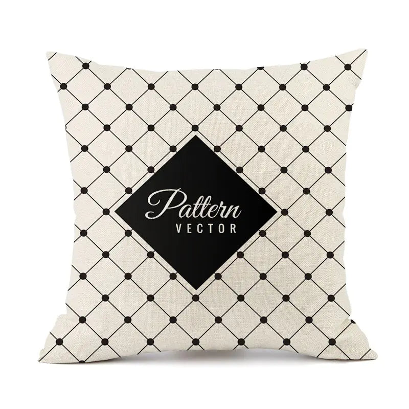 Nordic Geometric Linen Throw Pillow